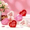 6 Pcs Valentines Day Decorations Small Heart Wood Signs Table Decor Love Candy Table Blocks Centerpiece Tiered Tray Decor for Home Office Mantel Shelf Gift